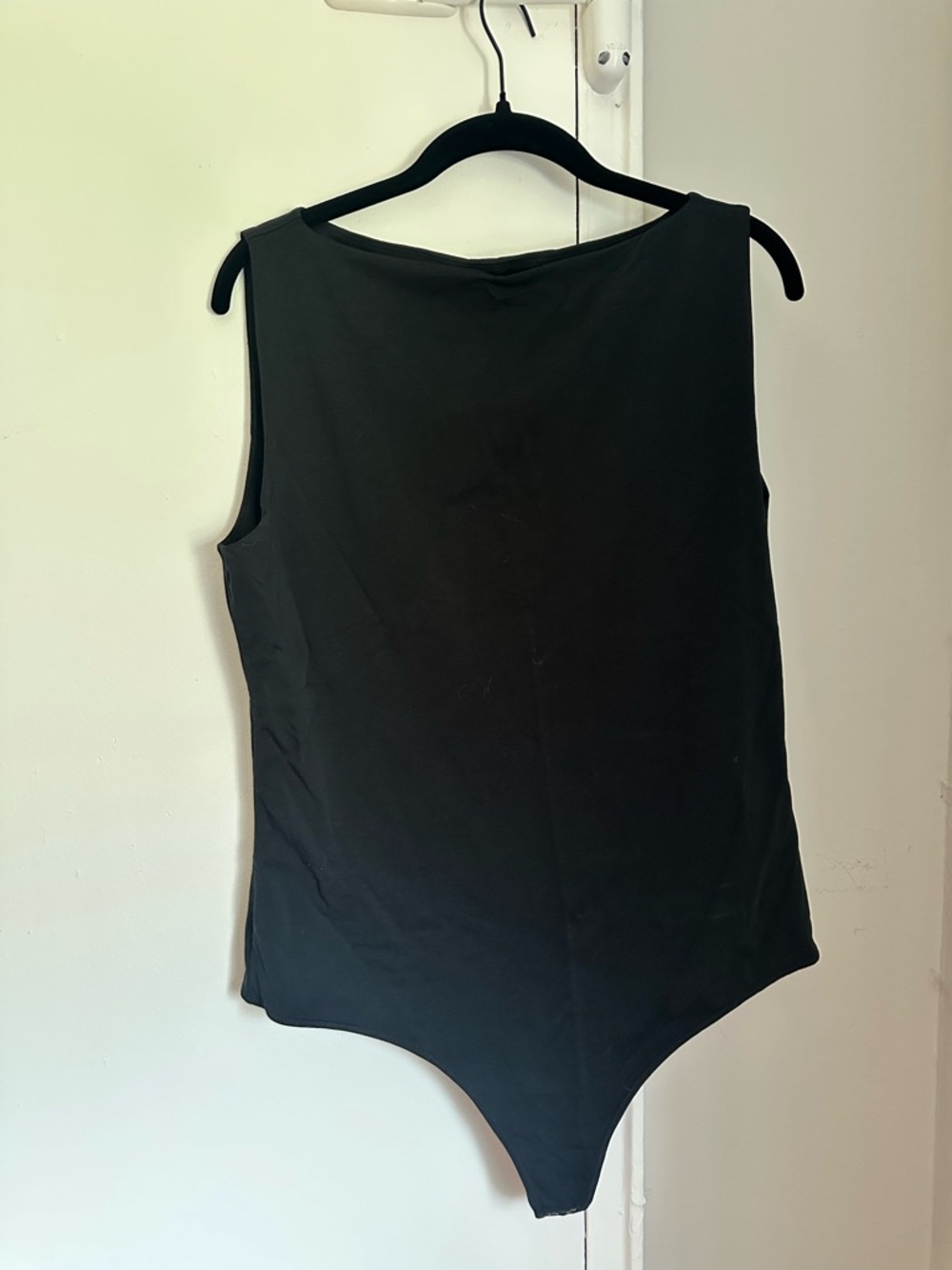 Abercrombie and Fitch Black Bodysuit Straight Neckline, Size XL